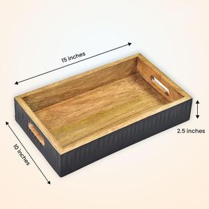 Premium <b>Wooden</b> <b>Serving</b> <b>Tray</b> Platter Natural <b>Serving</b> Decor Stackable Snacks <b>Serving</b> <b>Tray</b> With Best Quality Available for Sell - Product Image 2