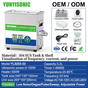 Yunyisonic 33kHz Labor-Ultraschallreiniger mit Einstellbarer Leistung und Puls-Sweep-Funktion für Radreinigung, Glaswaren und PCB-Komponenten - Product Image 2