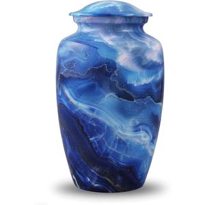 Ataúd de Serenidad de urnas de cremación de latón grabado en oro antiguo estilo adulto americano de diseño Simple de exportador indio - Product Image 6