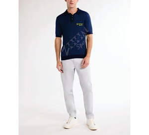 เสื้อโปโลลำลองพิมพ์ลายต่อต้านริ้วรอยแขนสั้นระบายอากาศได้มีพื้นผิวเป็นปลายด้านหน้าโลโก้ดิจิทัล - Product Image 3