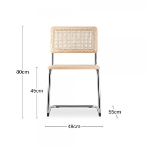 Silla de comedor moderna Losia, taburete de Metal de alta calidad con acabado Natural para comedor, cocina, Hotel y uso de mesa de banquete - Product Image 6