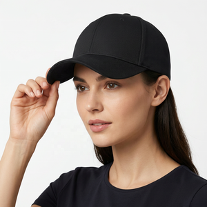 Unisex <b>Black</b> <b>Baseball</b> <b>Cap</b> 6-Panel Adjustable Solid Color Twill Fabric Casual Hat for Adults Four Seasons Wear - Product Image 6