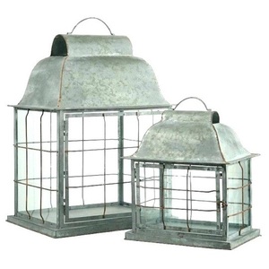 Set Of Two Galvanized <b>Lantern</b> Customized Size Handmade Decorative Candle Holder Classic Stylish Wholesale <b>Vintage</b> <b>Lantern</b> - Product Image 1