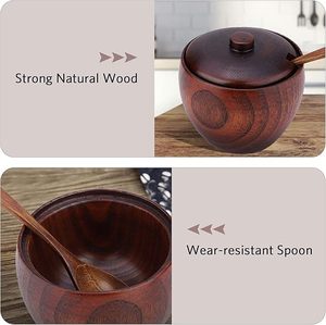 Récipient alimentaire en bois de Sesham fabriqué à la main-Organisateur élégant pour les marchandises sèches et les essentiels de voyage Passe au lave-vaisselle avec couvercle rabattable - Product Image 6