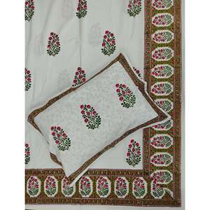 Classic Floral <b>Pattern</b> Percale Cotton Double Bedsheet with Pillow Covers 90 108 Comforter <b>Fitted</b> <b>Sheets</b> for Home Use 3pcs Set - Product Image 1