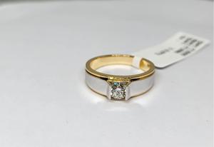 Anillo de Compromiso Moderno de Lujo Chapado en Oro Amarillo de 14K con Diamante de 0.571 CT Dwt Certificado por IGI, Joyería de Diamantes para Aniversario de Mujer - Product Image 2