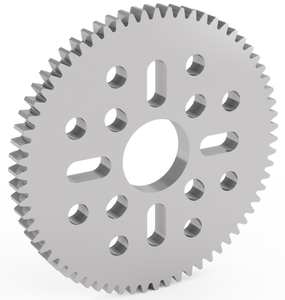 Engranaje de Aluminio de 66 Dientes para Montaje en Cubo (MOD 0.8, 4mm de Grosor, 14mm de Diámetro Interior) para Robots STEM, REV, WCP, FTC, FRC - Product Image 1
