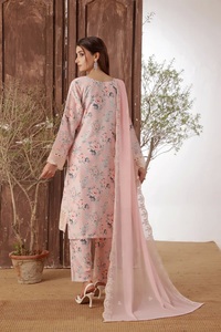 Pakistanais Unstitch Salwar Kameez pour femmes pour agrafe/tissu Lénine modeste brodé robe de soirée vêtements d'hiver - Product Image 3