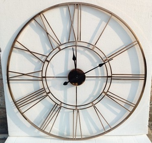 Or rose PVD acier chiffre romain analogique grande horloge murale aiguille affichage pour salon chambre maison cuisine bureau décor - Product Image 1