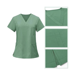 Alta calidad personalizado con cuello en V Hospital de las mujeres Scrubs Casual algodón enfermería sublimación uniformes para el personal de los hombres uniformes del personal - Product Image 4