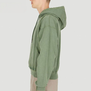 Fabrication de sweats à capuche courts en coton vintage pour hommes sweat à capuche en molleton lourd de base surdimensionné avec logo personnalisé sweats à capuche - Product Image 5