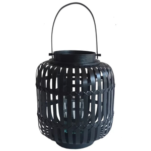 Vietrustic Moderno Exterior Linterna Portavelas Bambú Ratán Linterna Mimbre Titular Vela - Product Image 2