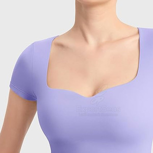 Ropa cómoda Precio bajo Slim Fit Camisetas Mujeres Fitness Use Slim Fit Camisetas Tamaño personalizado Slim Fit Camisetas - Product Image 6