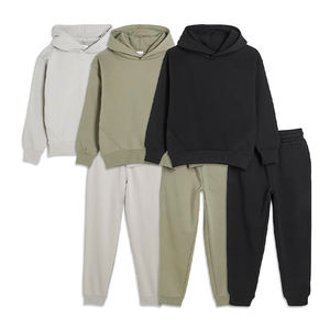 Ensemble sweat-shirt à capuche et pantalon de survêtement d'hiver pour hommes en coton biologique avec logo personnalisé et couleur High Street Vintage Style Sweatsuit - Product Image 1