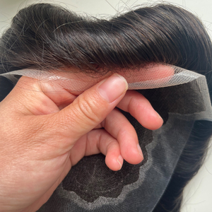 Prothèse capillaire texturée en cheveux humains 2026 pour hommes, système capillaire, perruque en dentelle, brun foncé <span class=keywords><strong>ondulé</strong></span> 1b pour hommes - Product Image 4