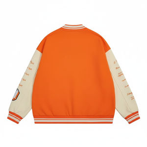 Chaqueta universitaria clásica de estilo universitario para hombre, bombardero de cuero de lana bordado personalizado, ropa de abrigo cálida, suministro directo de fábrica - Product Image 2