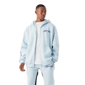 เสื้อฮู้ดดี้สีขาวไซส์ใหญ่สำหรับผู้ชาย ผ้าฝ้าย 100% สวมใส่สบายในฤดูหนาว ระบายอากาศได้ดี สไตล์สตรีทแวร์ มีกระเป๋า ลายเรียบ - Product Image 1