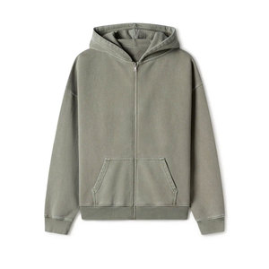 Sudaderas con capucha gráficas con letras de algodón 100% para hombre, sudaderas de lana holgadas informales de gran tamaño, sudadera con cremallera a la moda - Product Image 1