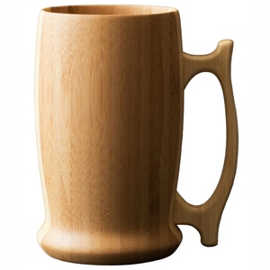 Taza de Cerveza Ecológica de Madera Natural, Taza de Té de Gran Capacidad, Taza de Café Reutilizable Hecha a Mano con Asa para Bar, Pub, Regalo - Product Image 1