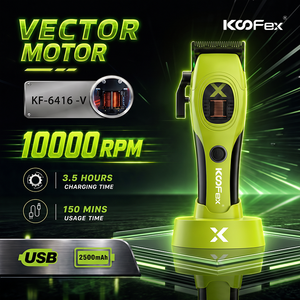 KooFex KF-6416-V OEM/ODM 7W 2500mAh DLC Blade Cortadora de Pelo Profesional con Motor de Levitación Magnética y Base de Carga - Product Image 4