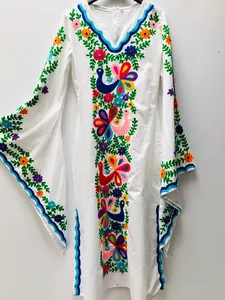 Anayra Craft Embroidery Butterfly <b>Kaftan</b> <b>for</b> <b>Women</b> Boho Long Sleeves Embroidered <b>Kaftan</b> India - Product Image 3