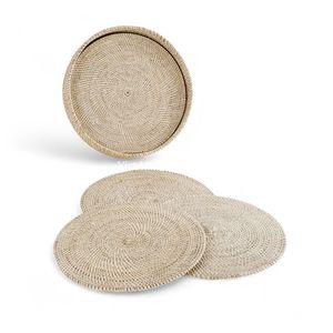 Handcrafted <b>White</b> Rattan <b>Placemat</b> Made From Natural Rattan For Dining Table Decoration In Home And Restaurant - Product Image 1