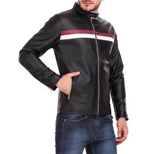Vente en gros de vestes en cuir zippées de dernière génération pour hommes, vêtements d'extérieur, veste de motard imperméable de style urbain - Product Image 4