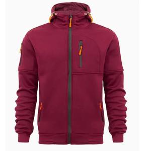 Chaqueta con capucha de lona de piel de oveja de cuero genuino para hombre, informal, de manga larga, con cremallera, gimnasio, deportes de invierno - Product Image 6