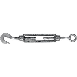 Galvanised DIN 1480 M6 Turnbuckle with <b>Hook</b> and Eye 172-252mm Length Pack Size 10-for <b>Hooks</b> & <b>Rails</b> - Product Image 1