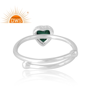 Vente chaude 925 Sterling Silver Natural Malachite Gemstone Ring Fabricant de bijoux personnalisés - Product Image 2