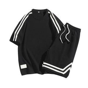 Conjuntos de Camiseta y Pantalones Cortos de Corte Cuadrado, 100% Algodón Jersey, Logotipo Personalizado con Diseño Bordado, Fabricación de Ropa, Liso - Product Image 4