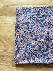 Floral Printed Fabric Cotton Fabric for Dressing Gown Bedding Bed Cover100% Hand Block Printed Cotton Beautiful Light Weight - Product Image 5