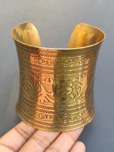 MS Handicraft Modern Brass Plaited Bangle...<b>Chunky</b> Statement Piece...<b>Gold</b> Ethnic Bangle <b>Bracelet</b>...Beautiful Brass Bangle... - Product Image 6