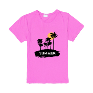 Camiseta de Algodón con Estampado Gráfico de Manga Corta para Mujer, Estilo Casual de Playa, Fácil de Usar, Transpirable, Personalizable, de Longitud Corta, Tejida - Product Image 2