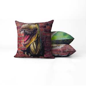 Coussin décoratif réversible en forme de dinosaure T-REX Tyrannosaurus Rex - Product Image 1
