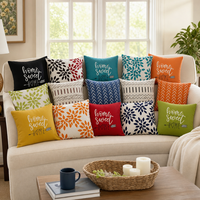 Housse de coussin décorative Home Sweet Home en polyester doux, motif géométrique bohème, pour salon
