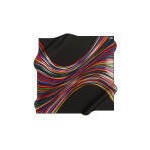 Satin Silk Designer <b>Square</b> <b>Scarf</b> with Striped Dot Pattern - Product Image 3