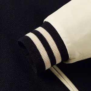 Chaqueta de bombardero universitaria de diseño de béisbol personalizada para hombre, chaqueta de utilidad ajustada Coreana de colores sólidos, decoración de patrón para invierno - Product Image 4