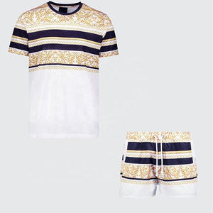 Chándal deportivo de verano de manga corta de talla grande para hombre de alta calidad, ropa de playa, conjuntos gemelos con camiseta y pantalones cortos - Product Image 1