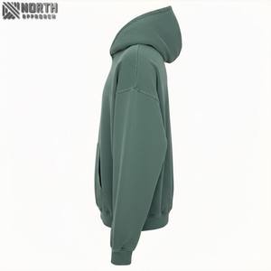 Sudadera con capucha de gran tamaño con estilo para hombre, sudadera de lana pesada, diseño teñido anudado a la moda, ropa cómoda de uso diario para invierno sólido - Product Image 6