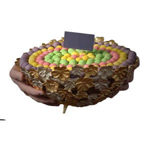 Admirable diseño de flores Tazón de mesa de chocolate Dulces Tazón para servir Tazón de chocolate de metal de aluminio de Calidad exclusiva Precio bajo - Product Image 1