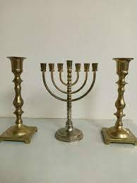 Elegant Finish Brass Menorah Candle Holder Hanukkah Candle Stand Jewish <b>Lamp</b> Decorative Home Accent - Product Image 5