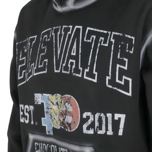 Nouveau design, sweat-shirt en molleton de coton à lavage acide, 500 g/m², noir, impression DTG personnalisée, graphique surdimensionné, sweat-shirt lourd - Product Image 3