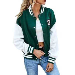Veste universitaire OEM 2025 pour femmes, vente en gros de manteau Letterman de baseball, broderie personnalisée, style collège, veste de mode Streetwear - Product Image 4