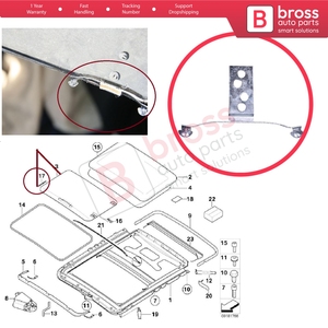 รางเลื่อนม่านบังแดดซันรูฟ BSR6 ด้านขวา พร้อมคลิปโลหะและสปริง สำหรับรถยนต์ซีรีย์ 3 รุ่น E46 ปี 1997-2006 รหัสอะไหล่ 54138246025 - Product Image 5