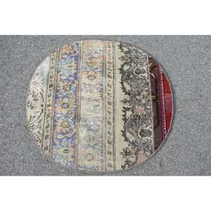 Tapis turc bleu vert de 28x29 pieds, grande zone rectangle, motif patchwork, nouveau matériau en laine, style traditionnel en latex - Product Image 1