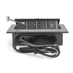 3-Outlet Desktop Power Socket with 2 USB a Ports ABS Material IP20 Protection - Product Image 2