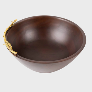 Bol en bois décoratif classique Vaisselle en gros Bol à salade Bol en bois de la plus haute qualité avec des accents floraux au prix le plus bas - Product Image 4