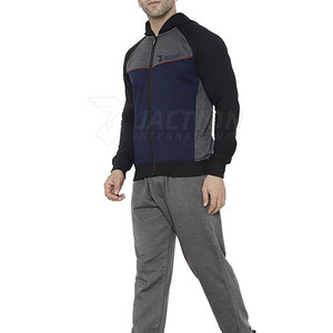 2025 chándal de algodón 100% de alta calidad para hombre, conjuntos de moda transpirables de gran tamaño de manga larga para uso informal, patrón sólido - Product Image 4