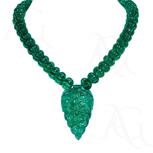 Cuentas de collar de Esmeralda cultivadas en laboratorio, hilo de piedras preciosas de corte Nano verde pulido liso facetado para fabricación de joyas personalizable - Product Image 2